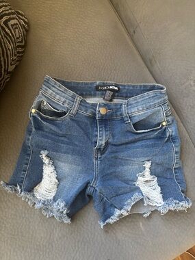 Fashion Nova High Rise Distressed Blue Denim Jeans